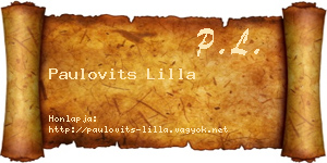 Paulovits Lilla névjegykártya